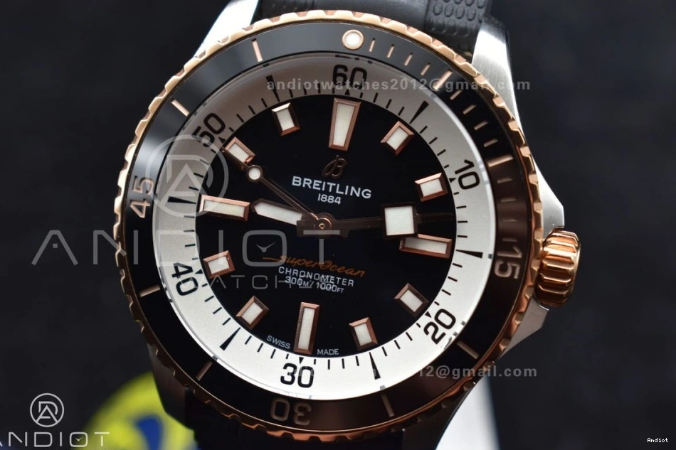 RG SuperOcean Best Strap 42 A2824 Automatic Black Rubber Edition Dial SS on Black BLSF 1:1 0211